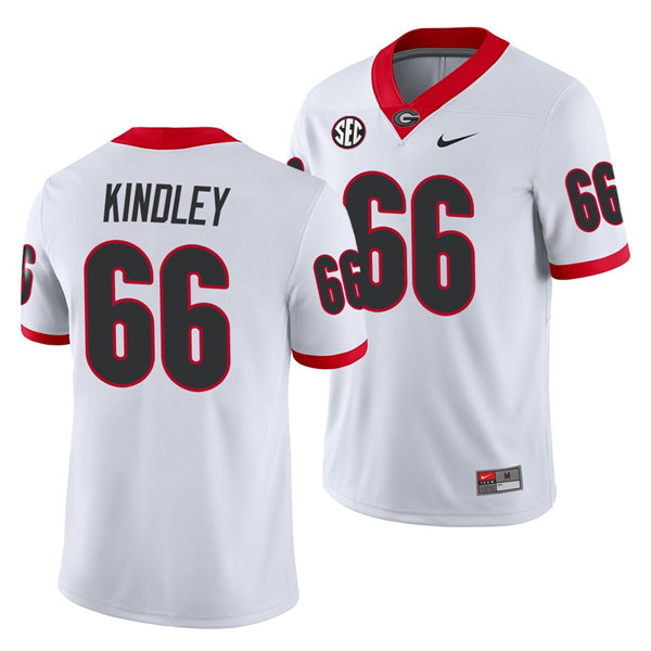 Men's Georgia Bulldogs #66 Solomon Kindley Nike White Football Jersey
