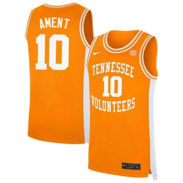 Tennessee Volunteers #10 Nate Ament Nike 2025-26 Orange College Basketball Game Jersey