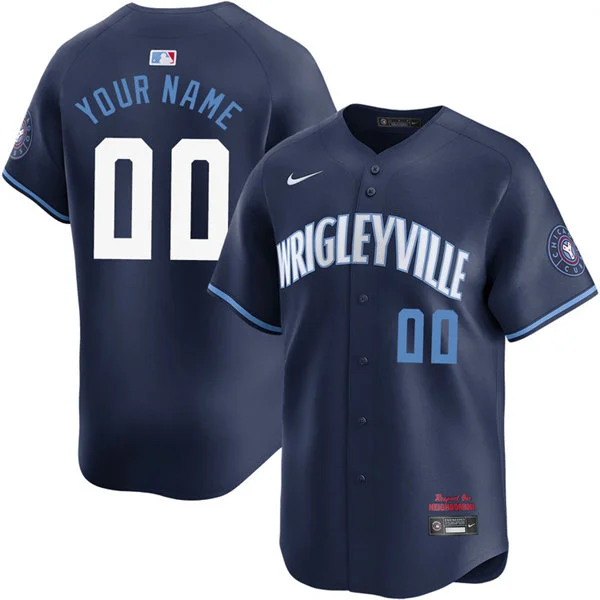 Chicago Cubs Custom Nike Navy 2021 City Connect Limited Jersey