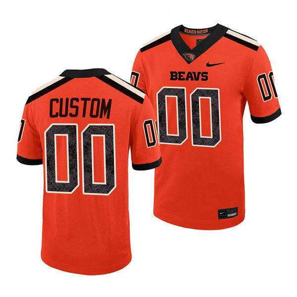 Mens Oregon State Beavers Custom Tristan Gebbia Avery Roberts Jermar Jefferson Orange Nike Football Jersey