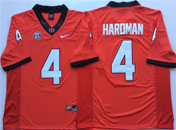 Mecole Hardman Georgia Bulldogs Men's Jersey - #4 NCAA Red Limited Home