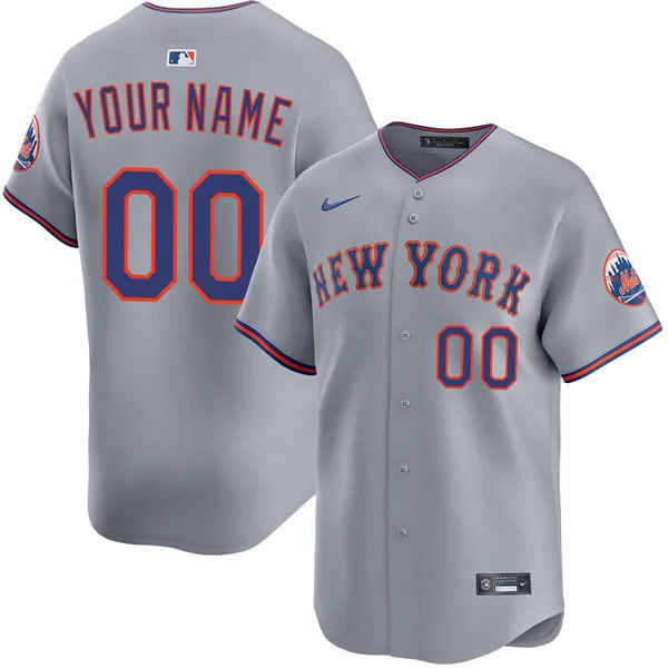 New York Mets Custom Nike 2026 Gray Road Limited Personalized Jersey