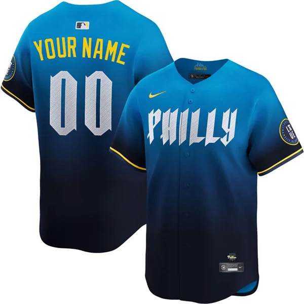 Philadelphia Phillies Custom Nike Blue City Connect Limited Jersey