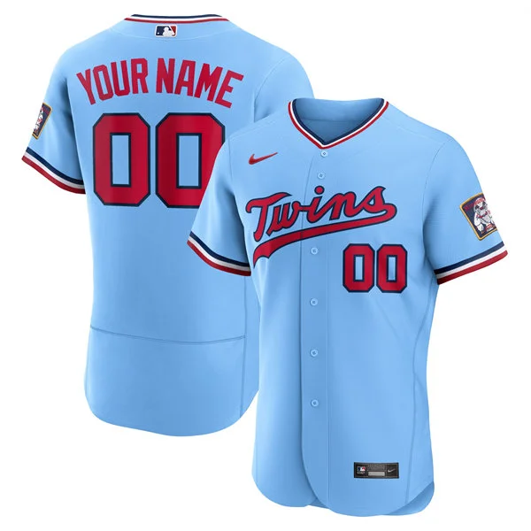 Mens Minnesota Twins Custom Nike Powder Blue Alternate Flex Base Jersey