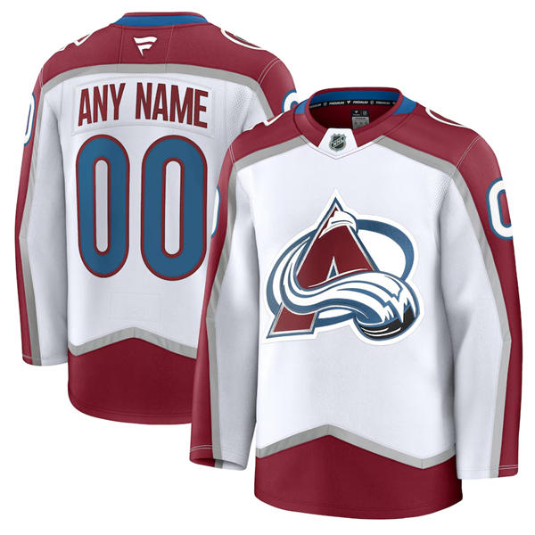 Men's Colorado Avalanche Fanatics White Away Custom Jersey
