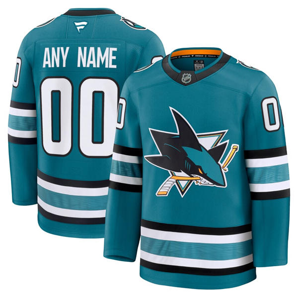Mens Youth San Jose Sharks Custom Fanatics Home Teal Jersey