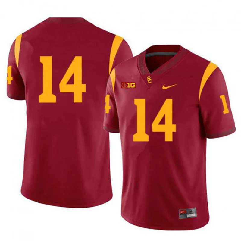 Mens Youth USC Trojans #14 Jayden Maiava BIG Cardinal College Football Game Jersey
