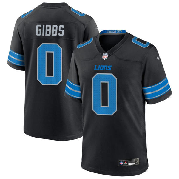 Youth Detroit Lions #0 Jahmyr Gibbs Nike 2025 Black 2nd Alternate Limited Jersey