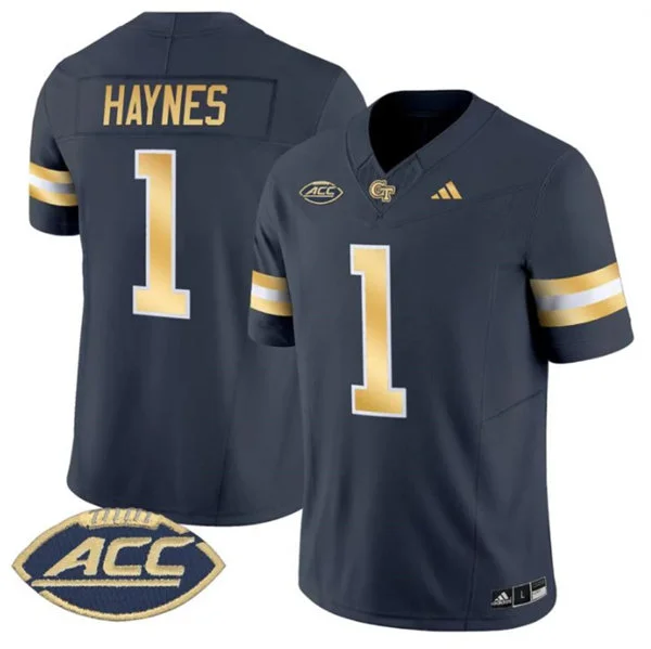 Georgia Tech Yellow Jackets #1 Jamal Haynes Navy College Football Game Jersey