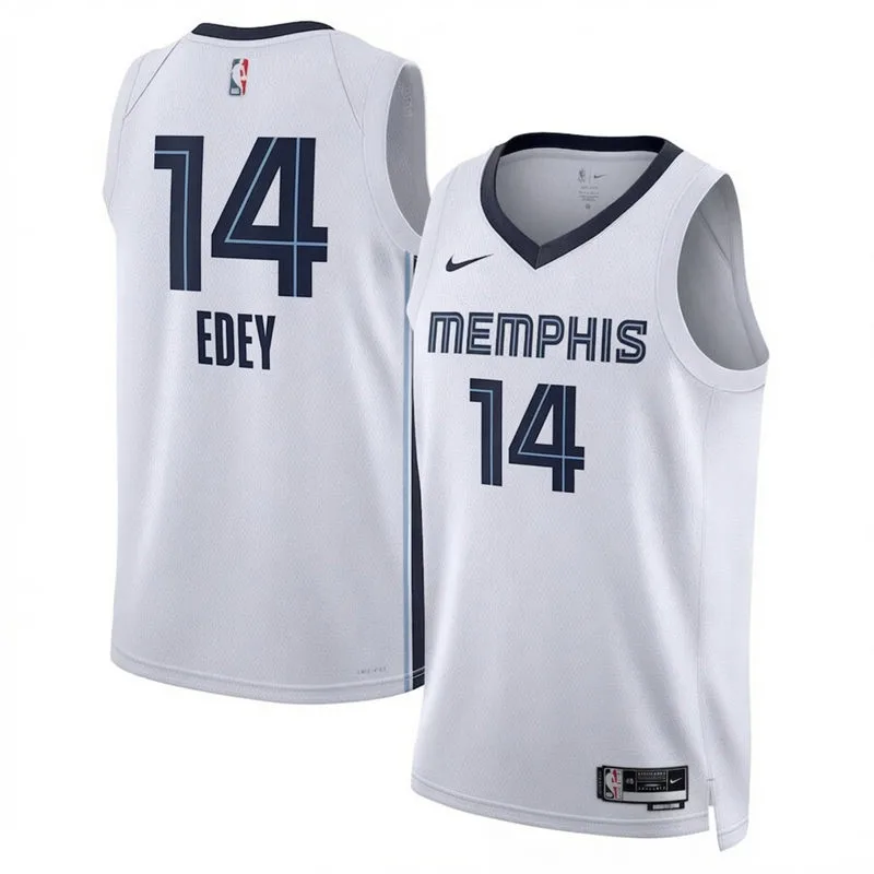 Mens Memphis Grizzlies #14 Zach Edey White Association Edition Swingman Jersey