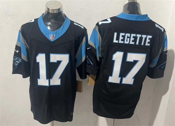 Mens Carolina Panthers #17 Xavier Legette Nike Black Vapor F.U.S.E. Limited Jersey