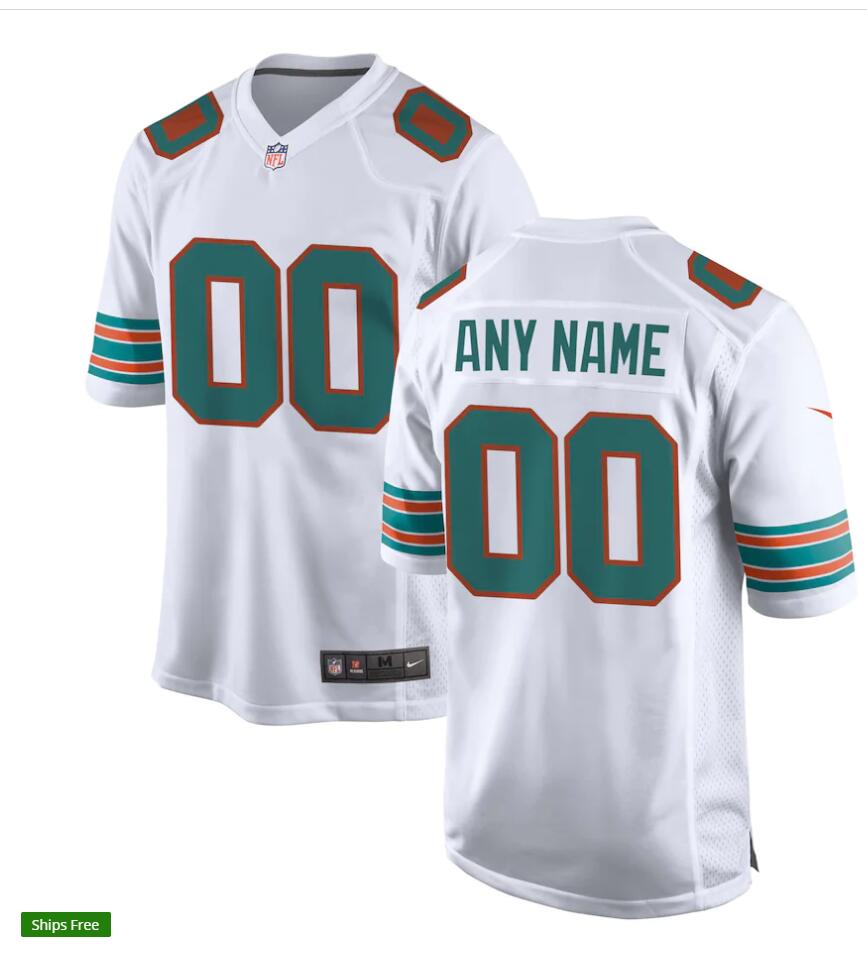 Mens Miami Dolphins Custom Nike White Retro Alternate Vapor Limited Jersey