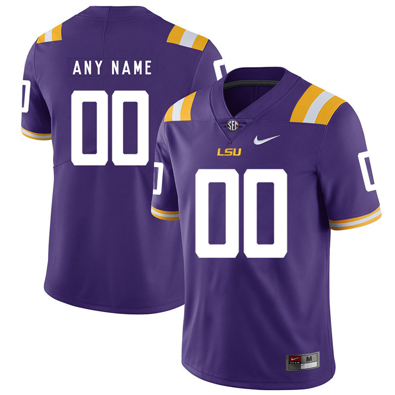 LSU Tigers Custom Nike Purple Football Game Jersey