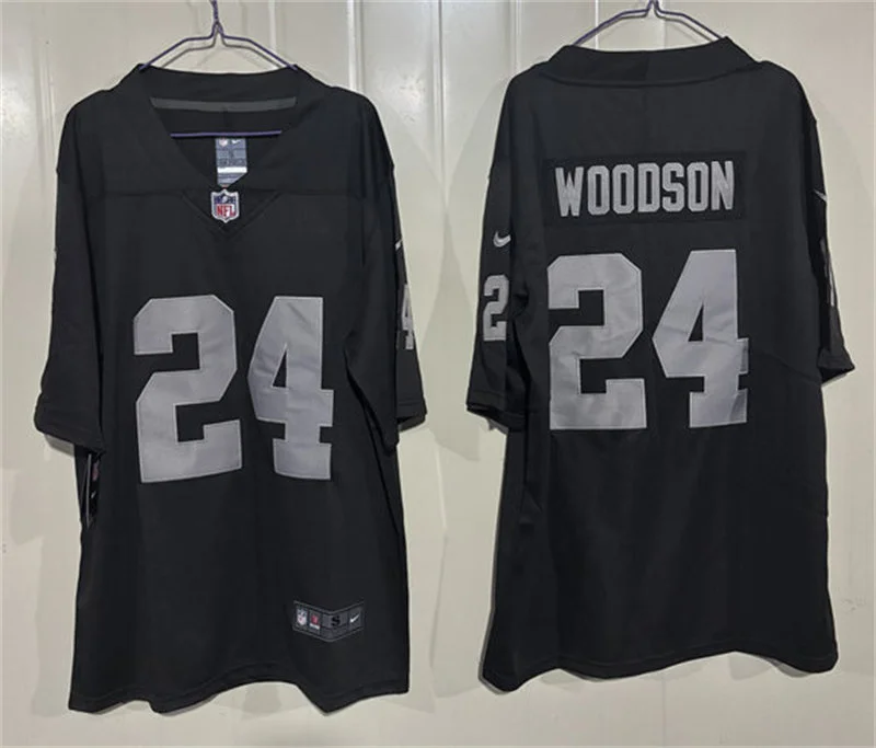 Men's Oakland Raiders #24 Charles Woodson Nike Black Vapor Limited Jersey