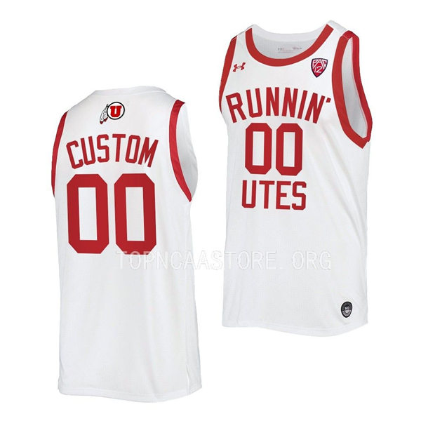 Mens Youth Utah Utes Custom White RETRO RUNNIN' UTES Basketball Game Jersey