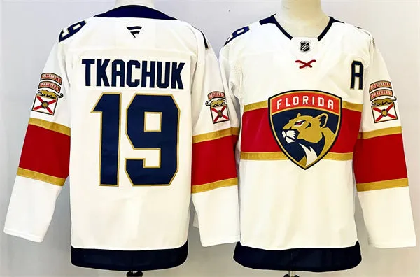 Men's Florida Panthers #19 Matthew Tkachuk Fanatics White Away Player Jersey