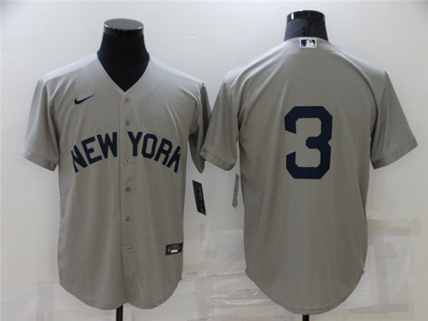 Mens New York Yankees #3 Babe Ruth Nike Gray 2021 Field of Dreams Jersey