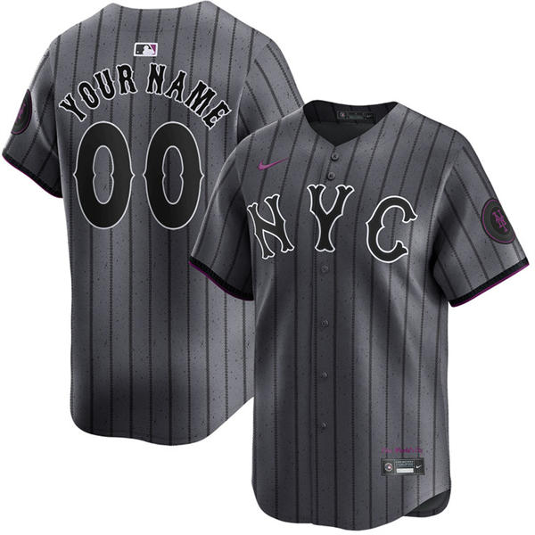 New York Mets Customized Nike Graphite City Connect Personalized Jersey