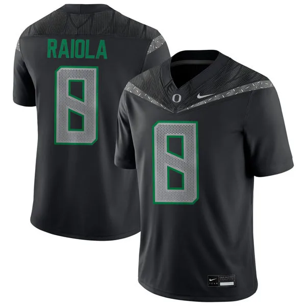 Oregon Ducks #8 Dylan Raiola Black GENERATION O FLY ERA F.U.S.E. Limmited Football Game Jersey