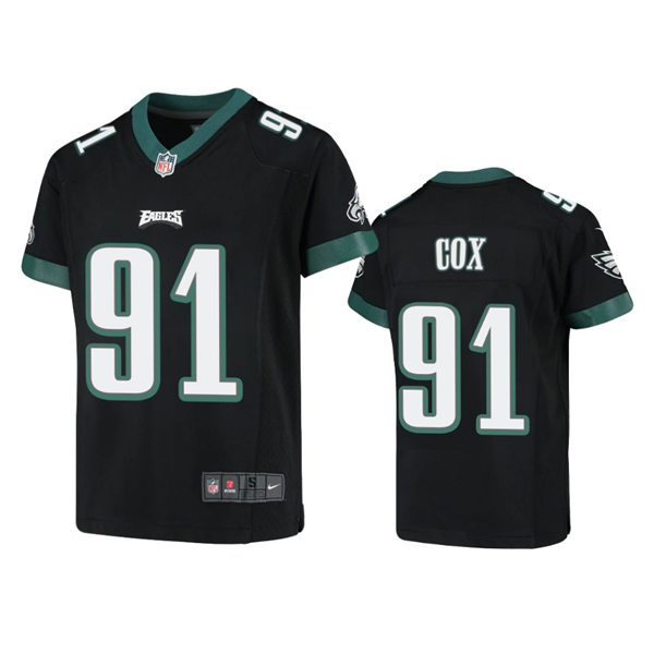 Youth Philadelphia Eagles #91 Fletcher Cox Nike Black Limited Jersey