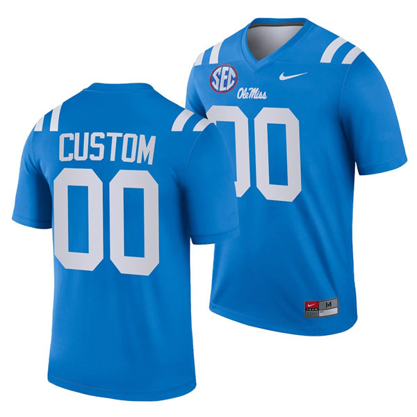 Ole Miss Rebels Custom  Nike Powder Blue Football Game Jersey